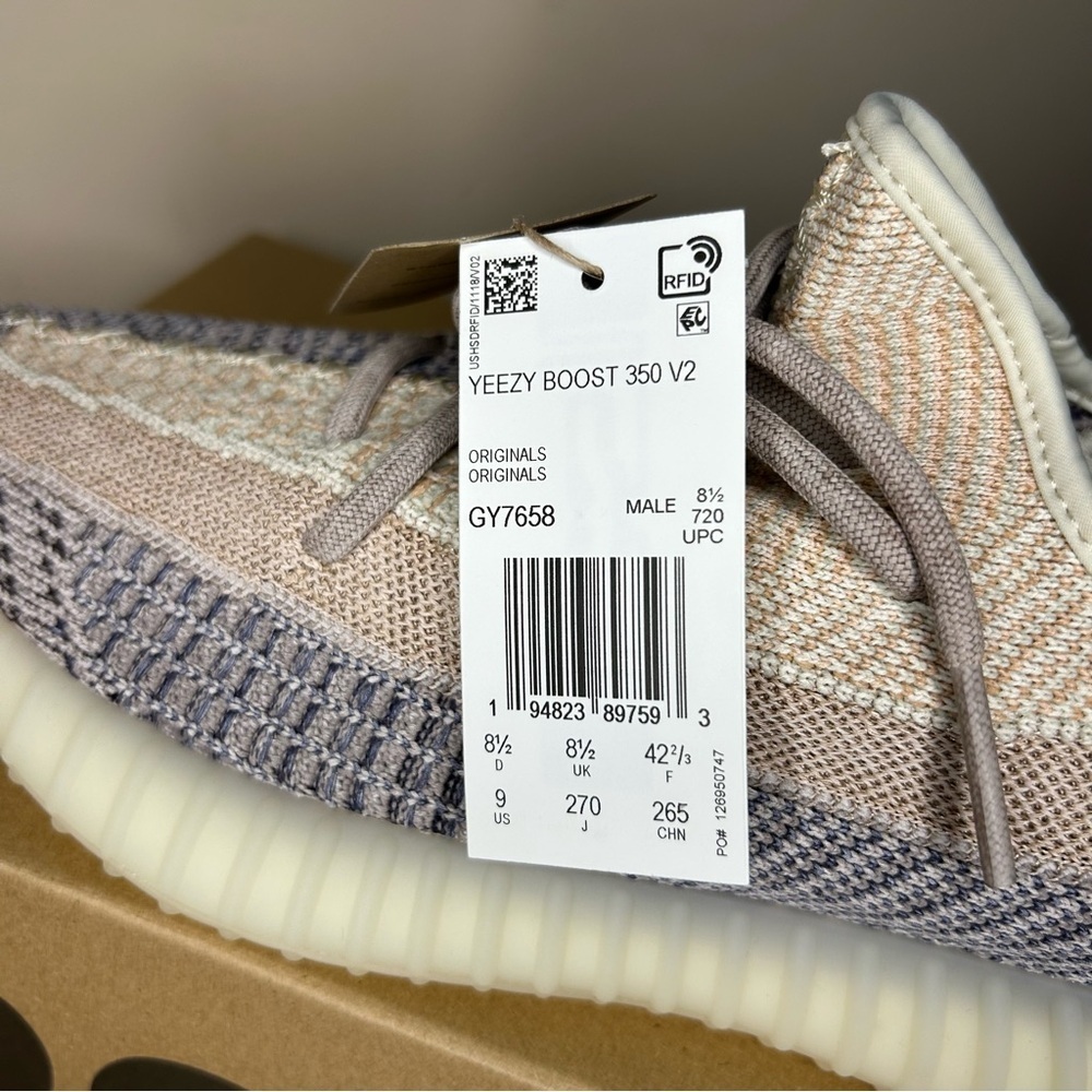Adidas Yeezy Boost 350 V2 Ash Pearl (Unisex Size 9 Men's) - Picture 10 of 16